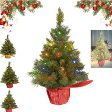 Pre-Lit Tabletop Christmas Tree Warm White LEDs PVC PE Tips