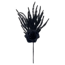 Halloween Artificial Rose Stems Gothic Black Faux Twigs