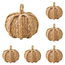 Décorations de citrouilles d'automne en osier, 10 cm, faites à la main (8 pièces)