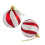 Christmas Tree Ornaments Set Red Silver Striped 6 Pieces 3