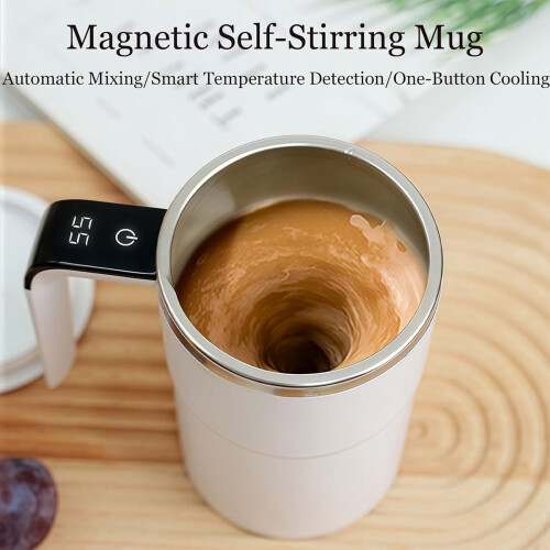 Self-Stirring Magnetic Coffee Mug Stainless Steel 380 ml 2