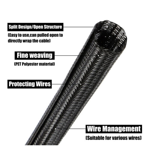 PET Expandable Cable Sleeve 1 Meter Flexible Self-Closing 2