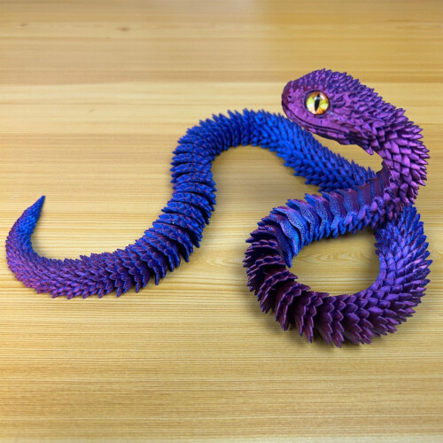 3D Printed Snake Hand Toy with Movable Joints and Realistic 1