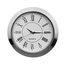 Quartz Clock Insert with Arabic Numerals and Gold Bezel