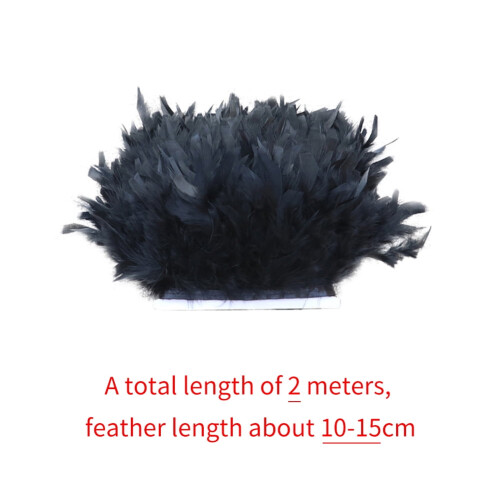 Turkey Feather Trim Natural 2M 4-6 Inch Width 2