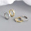 925 Sterling Silver Boho Huggie Hoop Earrings with Blue CZ 8