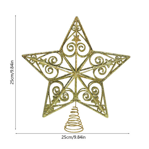 Christmas Tree Topper Star Gold White Plastic 10 Inch 2