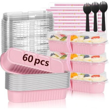 Mini Loaf Pans with Lids 60-Pack 6.8 oz Aluminum Foil