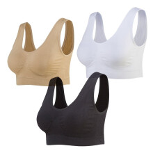 Seamless Sports Bra Wirefree with Removable Pads 3-Pack