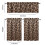 Brown Gradient Leopard Print Kitchen Curtain Valance Set 36 3