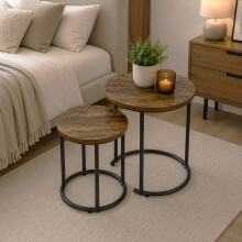 Round Nest of 2 Tables Living Room Furniture