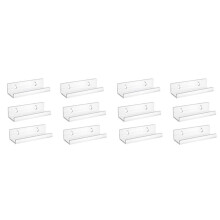 12X Acryl Platendisplay Stand Plank Helder Wandmontage Vinyl Platenhouder Zwevende Planken Platenalbum Opbergrek