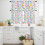 Easter Kitchen Curtains Set Yellow Pink Blue Egg Flower 3