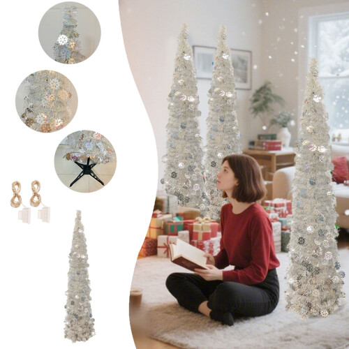 5FT Pop Up Christmas Tree with LED Lights and Topper 1