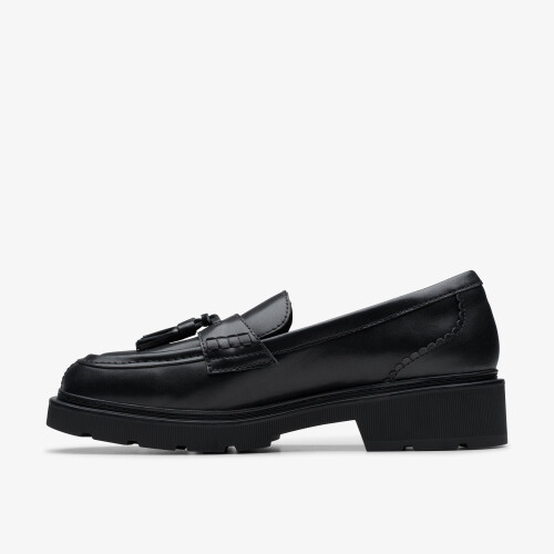 Clarks Lauryl Tassel Black Leather 1