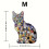 Cat-shaped wooden puzzle colorful irregular design 4