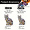 Cat-shaped wooden puzzle colorful irregular design 7