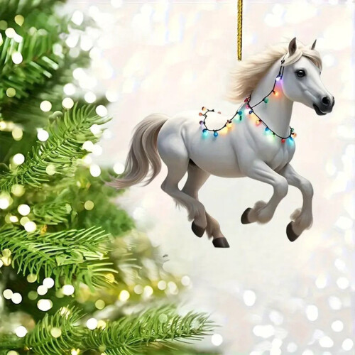 2D Acrylic Christmas Ornament White Lightweight Durable 2