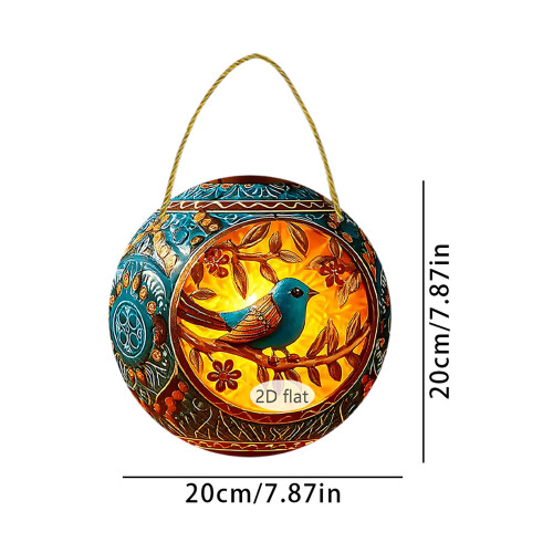 Acrylic Blue Bird Pendant on Branch 1pc 2