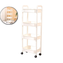 4-Tier Kitchen Bathroom Storage Cart White