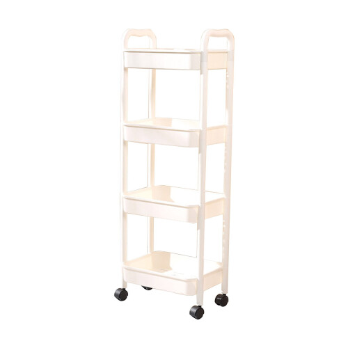 4-Tier Kitchen Bathroom Storage Cart White 2