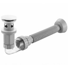 Washbasin Siphon With Click-clack Plug Syphon Rea Flow White