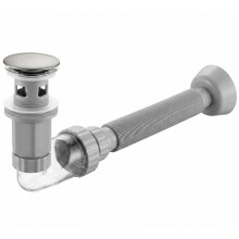 Washbasin Siphon With Click-clack Plug Syphon Rea Flow Brush Nickel