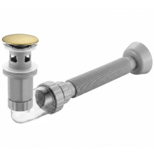 Washbasin Siphon With Click-clack Plug Syphon Rea Flow Brush Gold