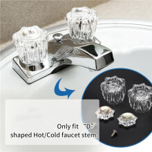 Remplacement des Boutons de Robinet de Salle de Bain, Poignées de Robinet de Baignoire 2 Paire Chaud et Froid 4 Boutons pour Delta LDR Delex Peerless