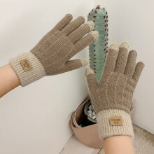 Opolski Winter Gloves Unisex Full-Finger Knitted Thick