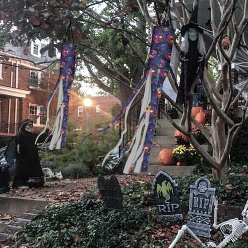 Halloween Pumpkin Windsock Outdoor 2-Piece Quick-Drying 2