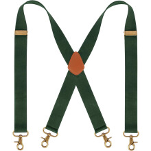 Men's X-Shape Adjustable Elastic Braces with 4 Hook Clips