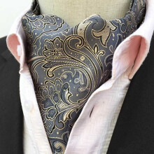 Men's Paisley Floral Scarf Cravat Ascot Tie Wedding