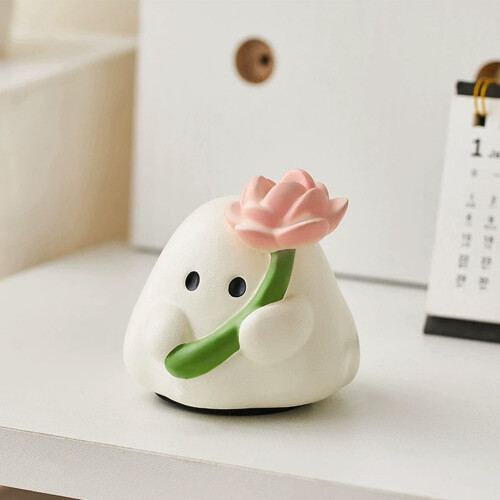 Ghost Phone Stand with Flower Design and Non-Slip Base