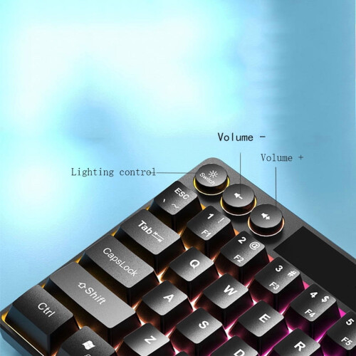 Portable 60% Membrane Gaming Keyboard 68-Key Blue Switch 2