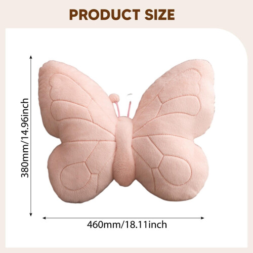 Butterfly Animal Pillow Soft Decorative Throw 1pc 2