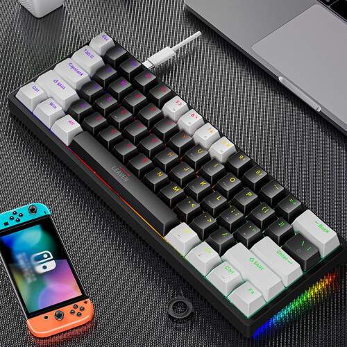 Mechanical Gaming Keyboard RGB Backlit 61-Key Wired Mini