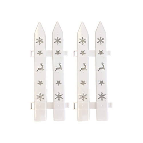 White PVC Christmas Tree Fence Decorations 20 pcs 3.9x11.8 1