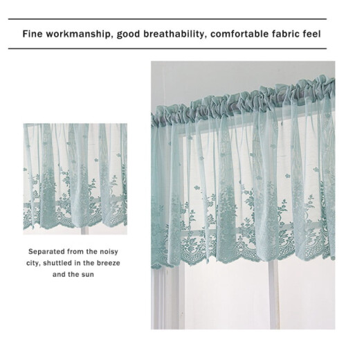 Lace Kitchen Curtains Embroidered Translucent 1 Pair 1