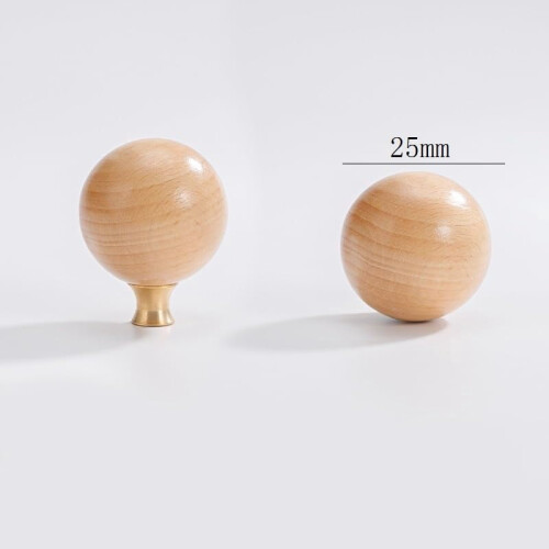 Dresser Knobs Round Wooden 4 pcs 35 mm 1