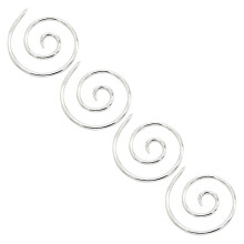Spiral Knitting Needles Silver 4 Pcs