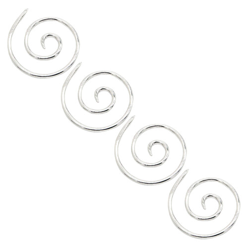 Spiral Knitting Needles Silver 4 Pcs