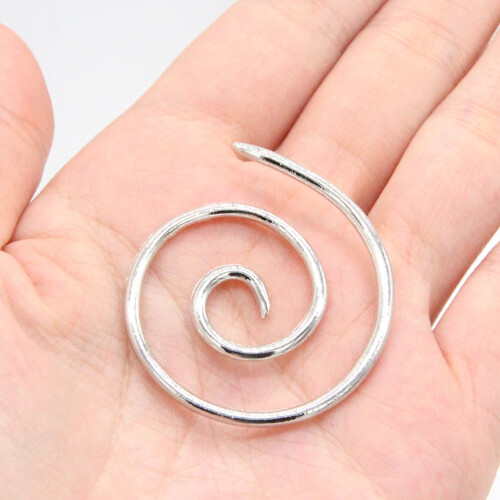 Spiral Knitting Needles Silver 4 Pcs 1