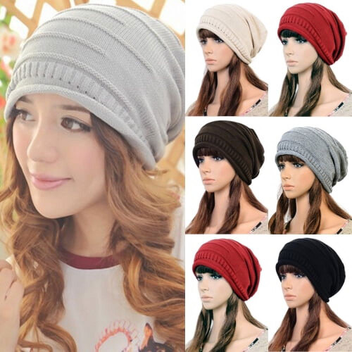 Unisex Winter Beanie Knit Crochet Ski Cap Oversized 2