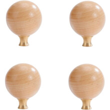 Dresser Knobs Round Wooden 4 pcs 35 mm