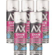 5 x 250ml Chain Lube Fully Synthetic Lubricant Spray Motorcycle Chain