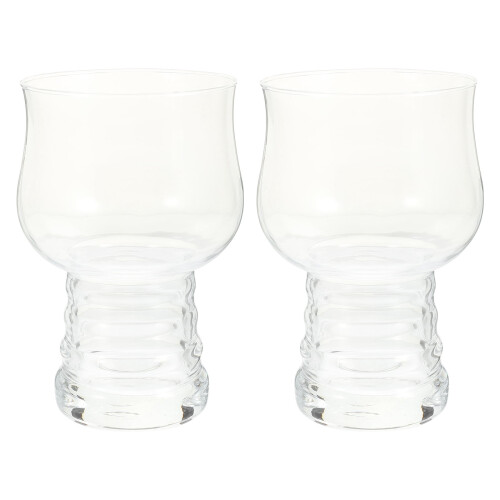 Beer Glasses Transparent Graceful Outline 2 Pcs
