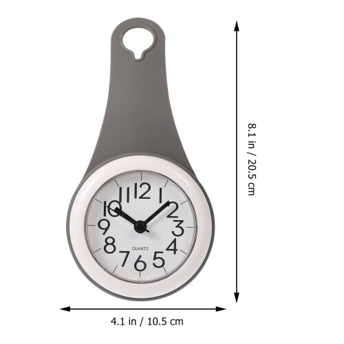 Bathroom Clock Grey Wall Decor 20.5 x 10.5 cm 1