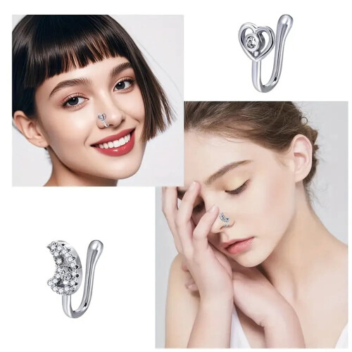 Non-Piercing U-Shaped Nose Clip Set 9 Pieces 1