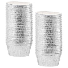 Disposable Tin Foil Cake Molds Silver 30 Pcs